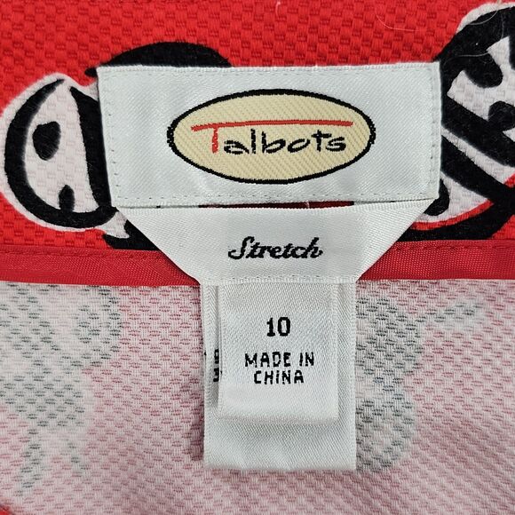 Talbots Red Ladybug Print Stretch Cotton Pencil Skirt Size 10 - Picture 3 of 6